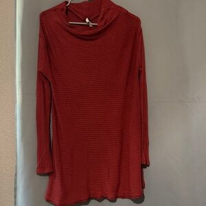 We The Free Red Cowl Neck Sweater